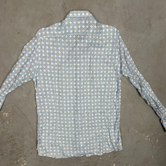 Altemflower Dress Shirt Made in Italy Linen Cotton Long Sleeve Textured 42 Large - Picture 10 of 10